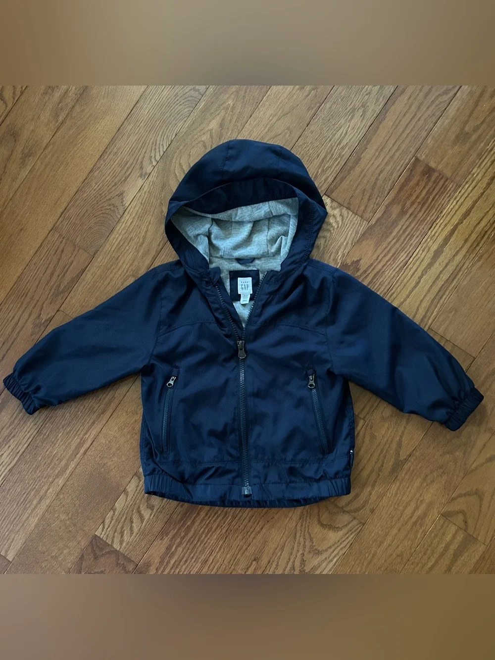 GAP Boys Navy Hooded Rain Jacket Size 18-24M